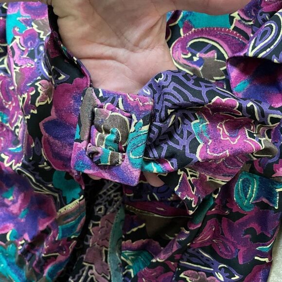 Vintage IN Group LTD Wrap Top Shirt Floral 12 - Picture 7 of 8